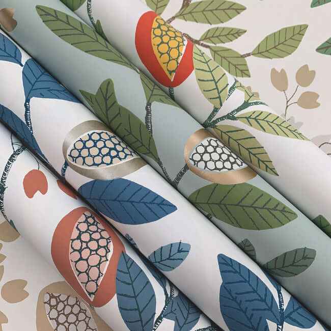 Eden Retreat White & Blue Wallpaper - York Wallcoverings - MN1842 - York Wallcoverings Wallpaper