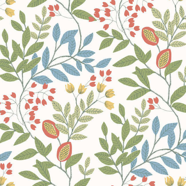 eden-retreat-white-multi-wallpaper-york-wallcoverings-mn1841 - York Wallcoverings Wallpaper