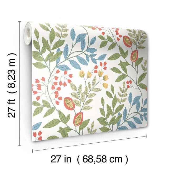 Eden Retreat White & Multi Wallpaper - York Wallcoverings - MN1841 - York Wallcoverings Wallpaper