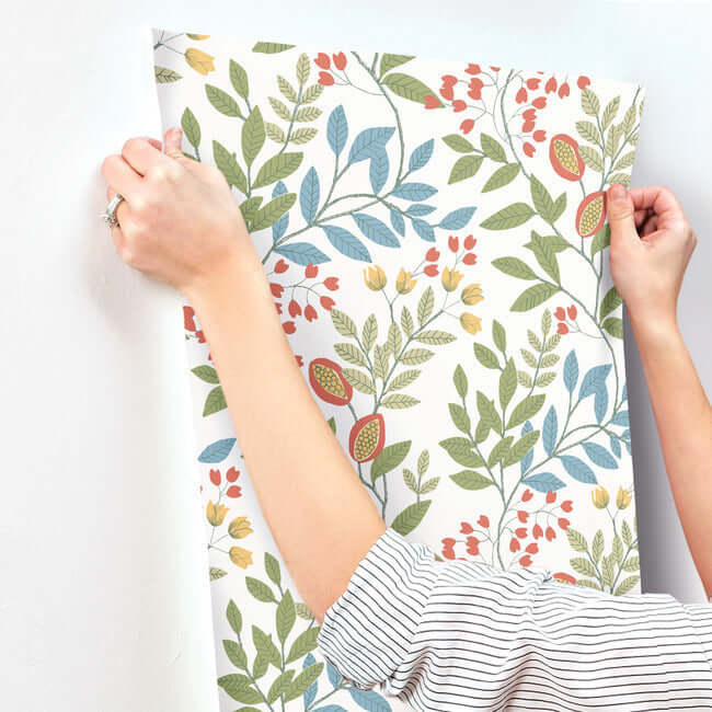 eden-retreat-white-multi-wallpaper-york-wallcoverings-mn1841 - York Wallcoverings Wallpaper