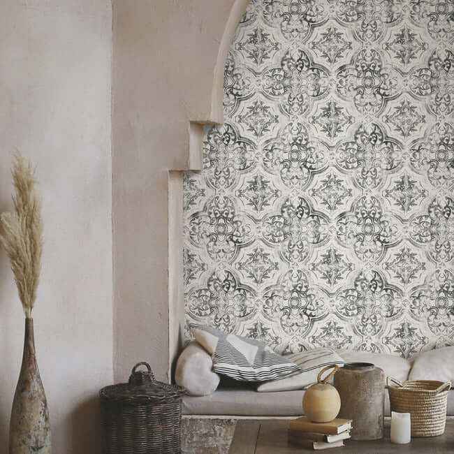 Quartet White & Black Wallpaper - York Wallcoverings - MN1890 - York Wallcoverings Wallpaper