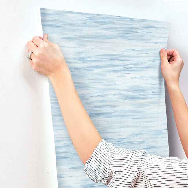 Ripples Blue Wallpaper - York Wallcoverings - MN1862 - York Wallcoverings Wallpaper