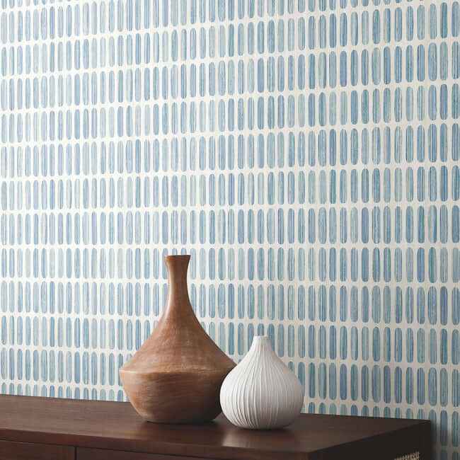 Petite Pergola Blue Wallpaper - York Wallcoverings - MN1942