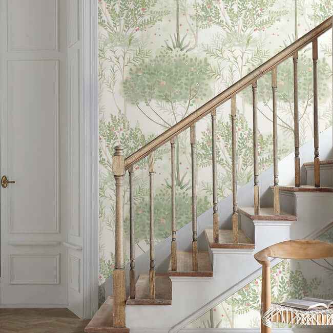 Orchard White & Green Wallpaper - York Wallcoverings - MN1822 - York Wallcoverings Wallpaper
