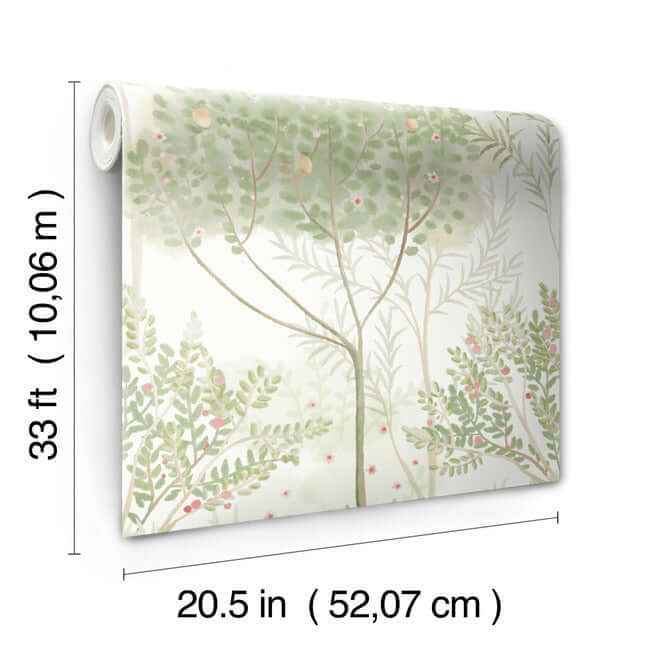 Orchard White & Green Wallpaper - York Wallcoverings - MN1822 - York Wallcoverings Wallpaper