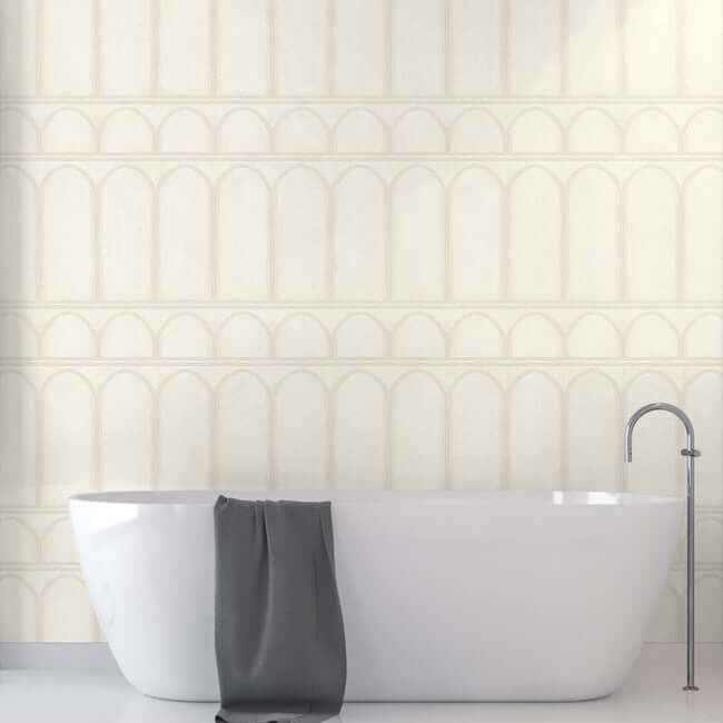Arches White & Pearl Wallpaper - York Wallcoverings - MN1830 - York Wallcoverings Wallpaper