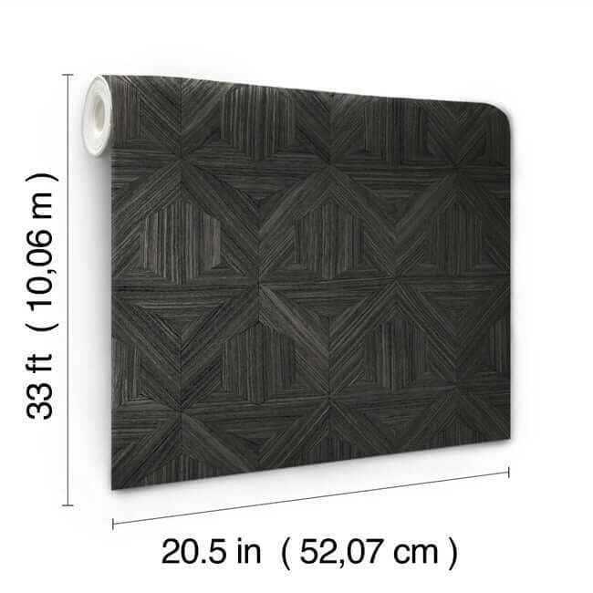 Parquet Black Wallpaper - York Wallcoverings - OM3621 - York Wallcoverings Wallpaper