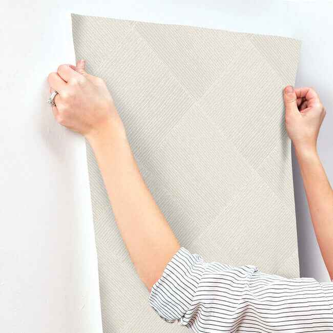 Channel Beige Wallpaper - York Wallcoverings - OM3644 - York Wallcoverings Wallpaper