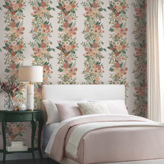 garden-party-trellis-wallpaper-burgundy-multi-york-wallcoverings-rp7312 - York Wallcoverings Wallpaper