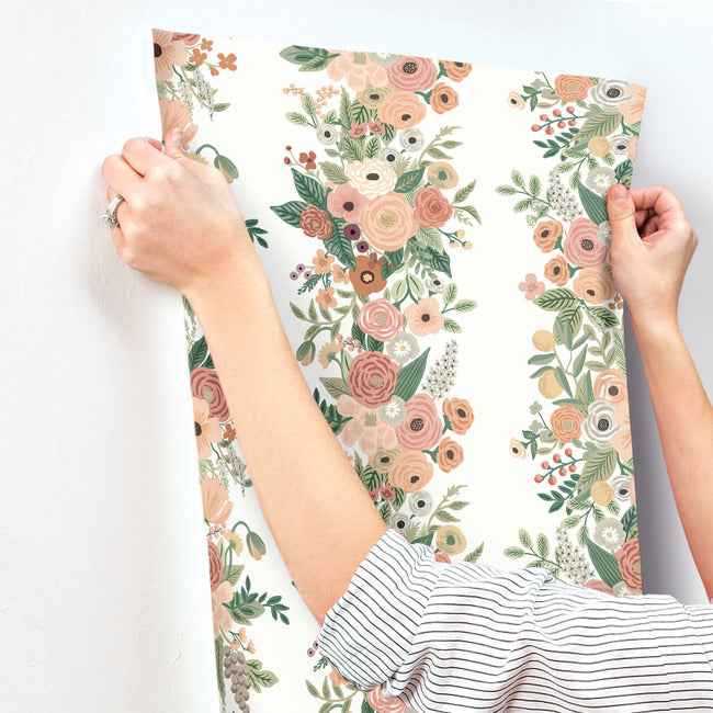 Garden Party Trellis Wallpaper Burgundy Multi - York Wallcoverings - RP7312 - York Wallcoverings Wallpaper