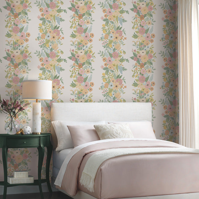garden-party-trellis-wallpaper-pastel-multi-york-wallcoverings-rp7311 - York Wallcoverings Wallpaper