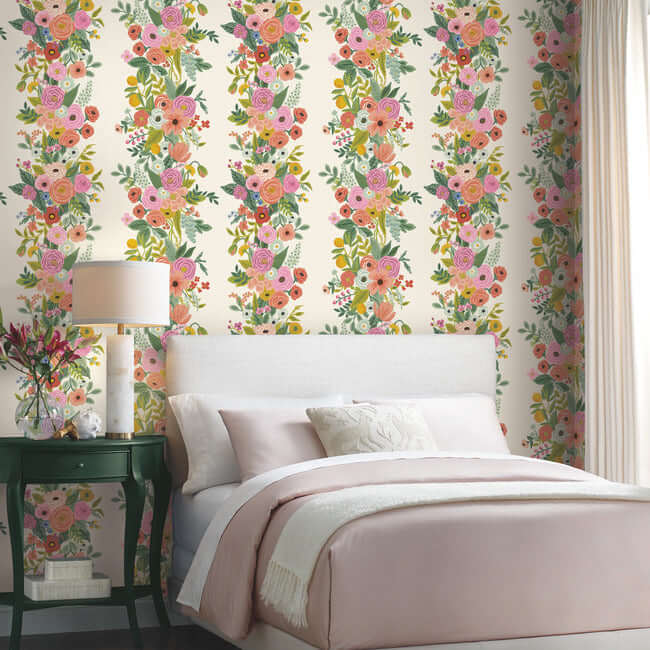 garden-party-trellis-white-dark-pink-wallpaper-york-wallcoverings-rp7310 - York Wallpaper Wallpaper