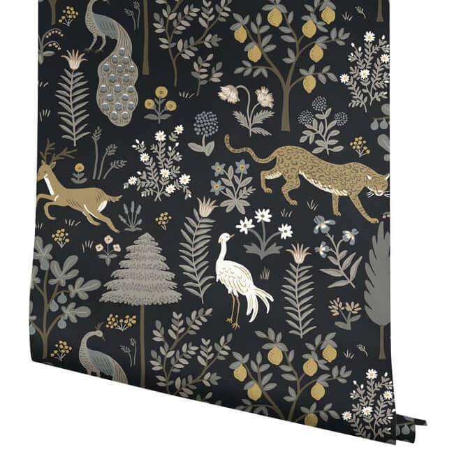 menagerie-wallpaper-black-york-wallcoverings-rp7302 - York Wallcoverings Wallpaper