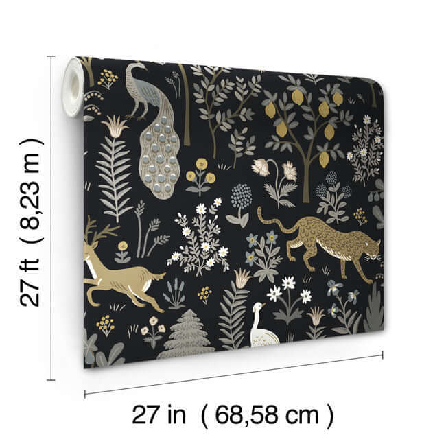 menagerie-wallpaper-black-york-wallcoverings-rp7302 - York Wallcoverings Wallpaper