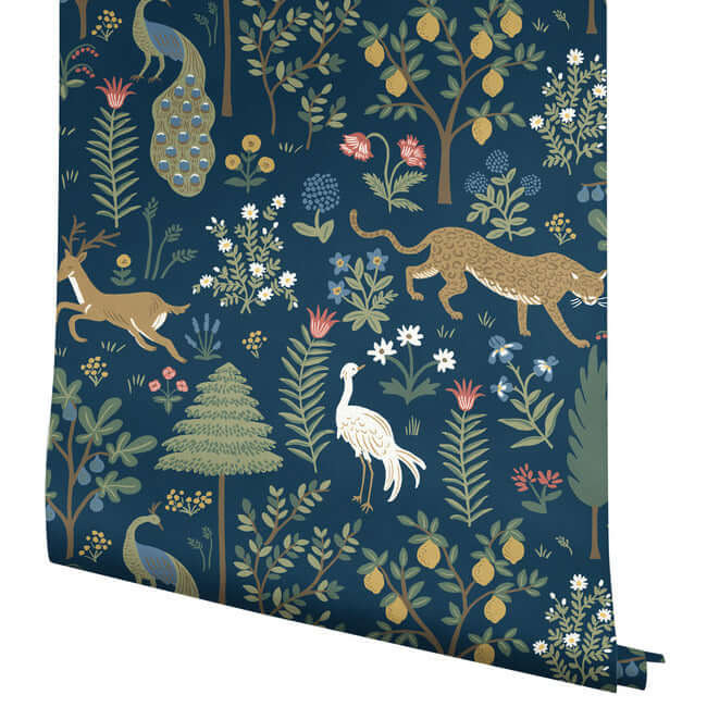 menagerie-wallpaper-navy-york-wallcoverings-rp7304 - York Wallcoverings Wallpaper