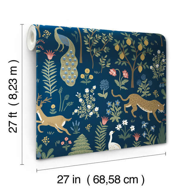 menagerie-wallpaper-navy-york-wallcoverings-rp7304 - York Wallcoverings Wallpaper