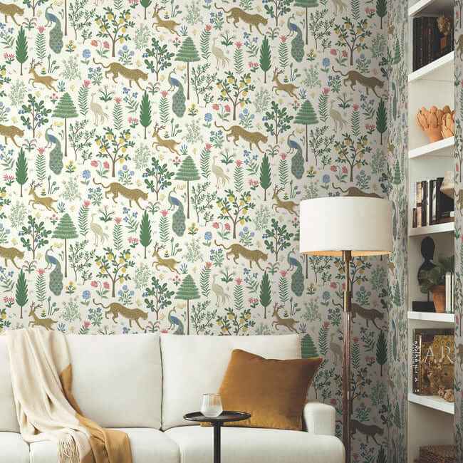 Menagerie White & Brown Wallpaper - York Wallcoverings - RP7305 - York Wallcoverings Wallpaper