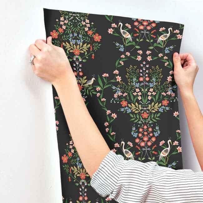 Luxembourg Black Wallpaper - York Wallcoverings - RP7329 - York Wallcoverings Wallpaper