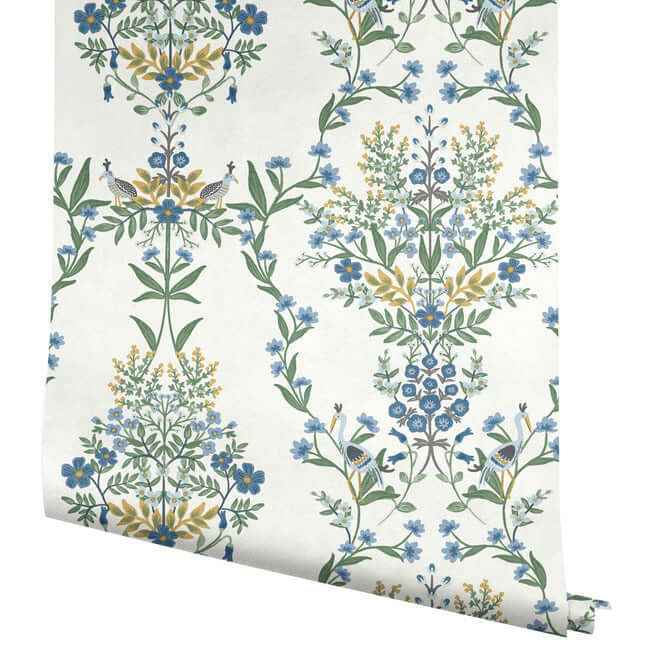 Luxembourg White & Blue Wallpaper - York Wallcoverings - RP7330 - York Wallcoverings Wallpaper