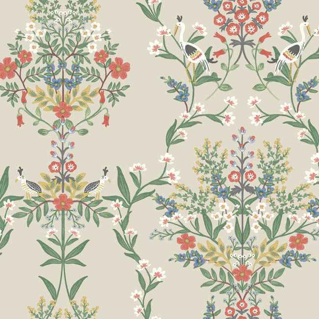 Luxembourg Beige & Red Wallpaper - York Wallcoverings - RP7327 - York Wallcoverings Wallpaper