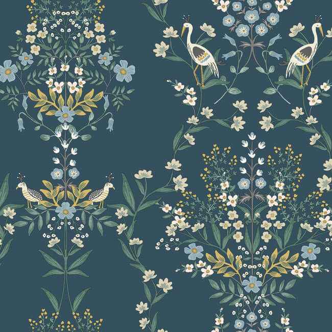 Luxembourg Blue & Green Wallpaper - York Wallcoverings - RP7331 - York Wallcoverings Wallpaper