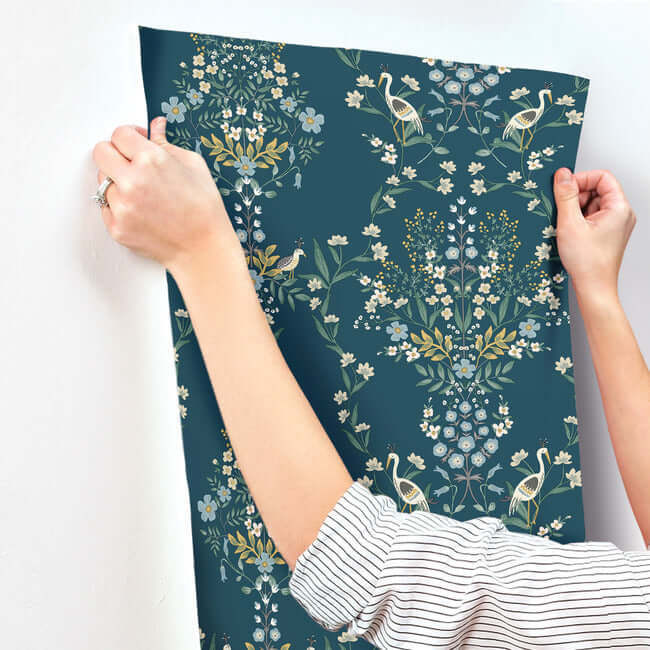 luxembourg-blue-green-wallpaper-york-wallcoverings-rp7331 - York Wallpaper Wallpaper