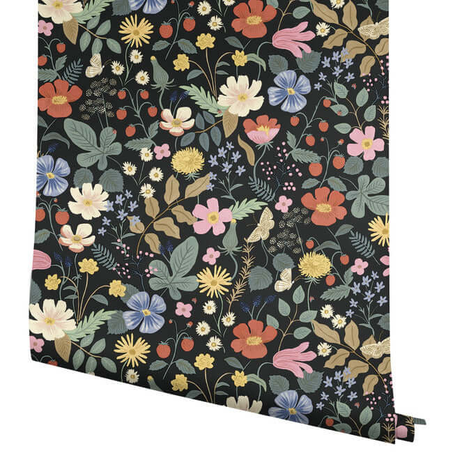 strawberry-fields-wallpaper-black-york-wallcoverings-rp7355 - York Wallcoverings Wallpaper