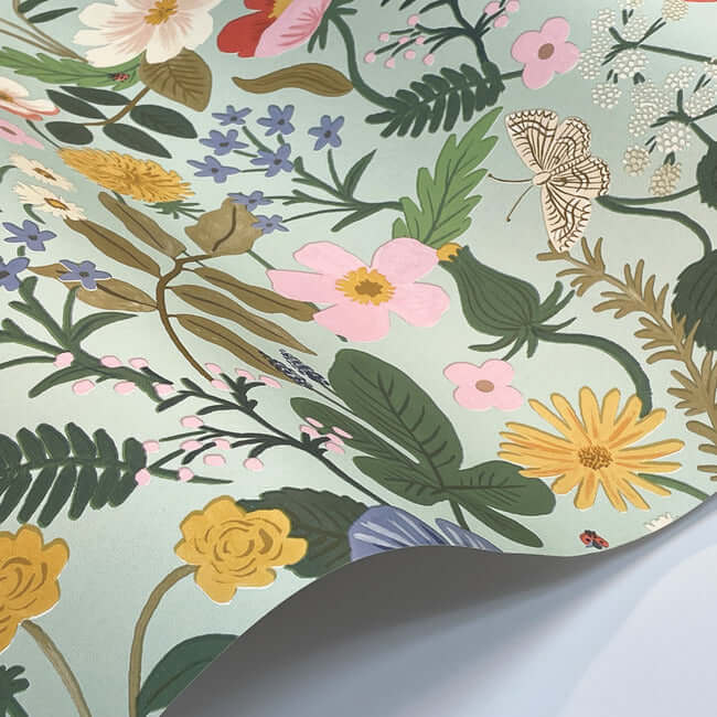 strawberry-fields-wallpaper-mint-york-wallcoverings-rp7356 - York Wallcoverings Wallpaper