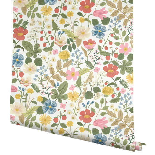strawberry-fields-wallpaper-white-york-wallcoverings-rp7354 - York Wallcoverings Wallpaper