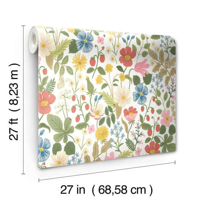 strawberry-fields-wallpaper-white-york-wallcoverings-rp7354 - York Wallcoverings Wallpaper