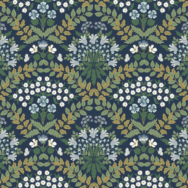 bramble-navy-green-wallpaper-york-wallcoverings-rp7324 - York Wallpaper Wallpaper
