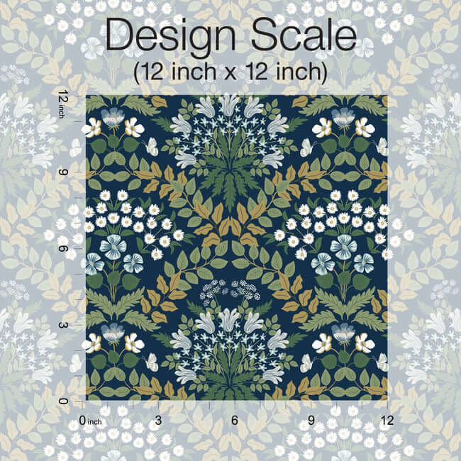 bramble-navy-green-wallpaper-york-wallcoverings-rp7324 - York Wallpaper Wallpaper