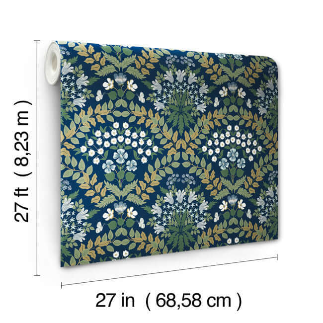 bramble-navy-green-wallpaper-york-wallcoverings-rp7324 - York Wallpaper Wallpaper