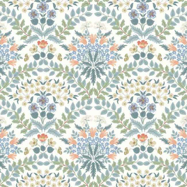 Bramble White & Green Wallpaper - York Wallcoverings - RP7319