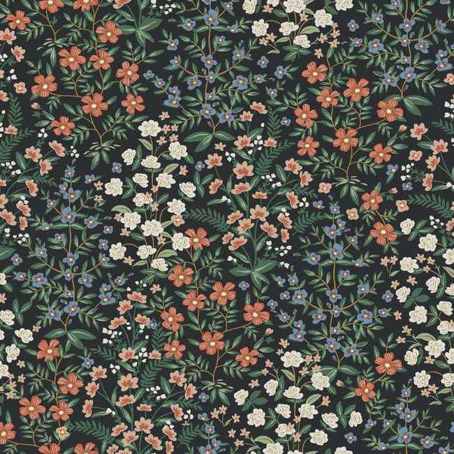 Wildwood Garden Black & Red Wallpaper - York Wallcoverings - RP7378 - York Wallcoverings Wallpaper