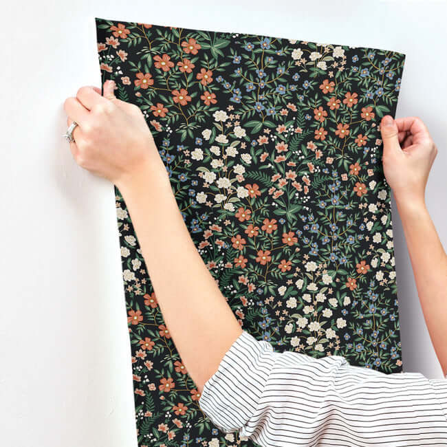 wildwood-garden-black-red-wallpaper-york-wallcoverings-rp7378 - York Wallpaper Wallpaper