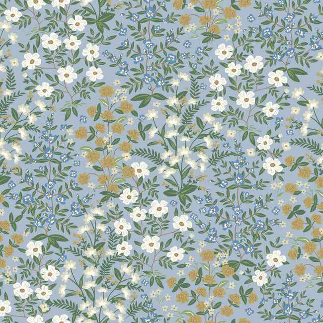 Wildwood Garden Blue & White Wallpaper - York Wallcoverings - RP7379 - York Wallcoverings Wallpaper