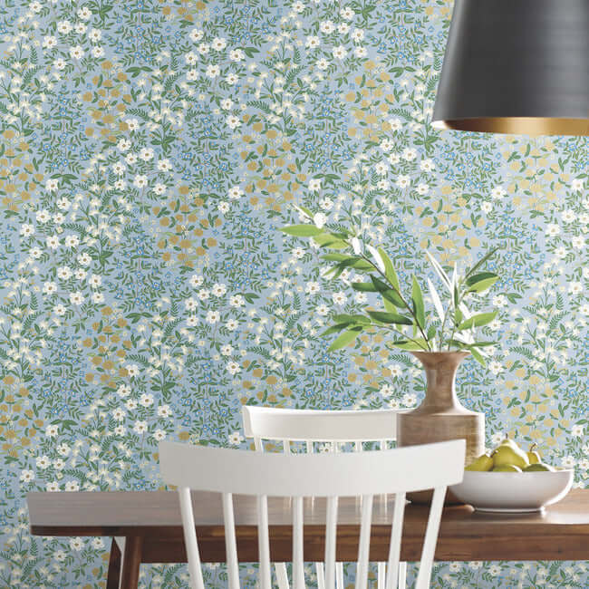 wildwood-garden-wallpaper-blue-york-wallcoverings-rp7379 - York Wallcoverings Wallpaper