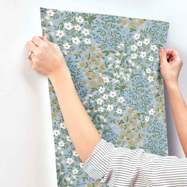 Wildwood Garden Blue & White Wallpaper - York Wallcoverings - RP7379 - York Wallcoverings Wallpaper