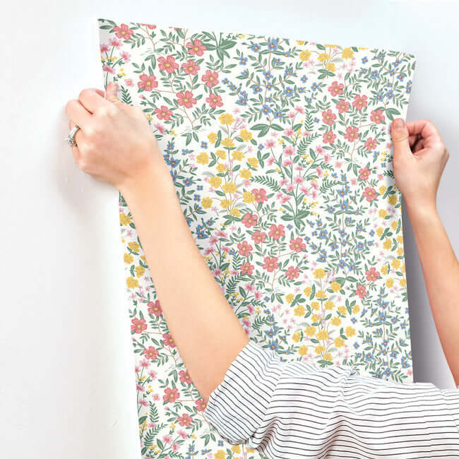 wildwood-garden-white-pink-wallpaper-york-wallcoverings-rp7377 - York Wallpaper Wallpaper