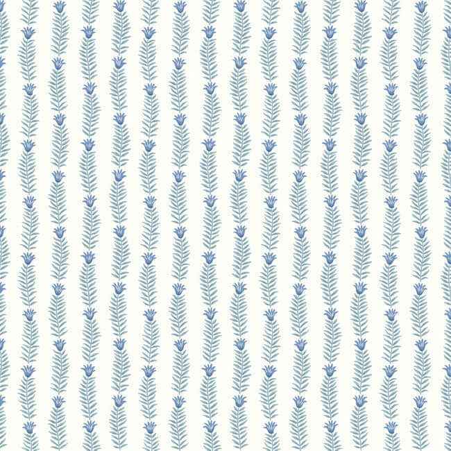Eden White & Blue Wallpaper - York Wallcoverings - RP7341 - York Wallcoverings Wallpaper
