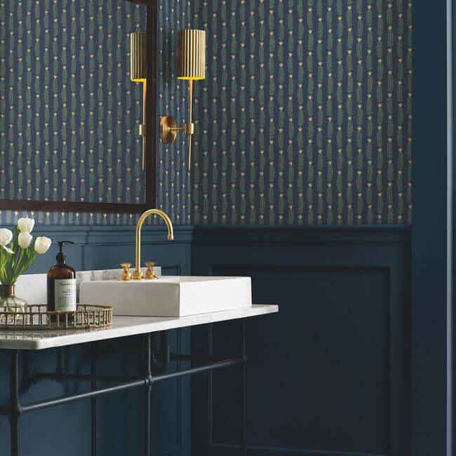 eden-wallpaper-navy-york-wallcoverings-rp7342 - York Wallcoverings Wallpaper