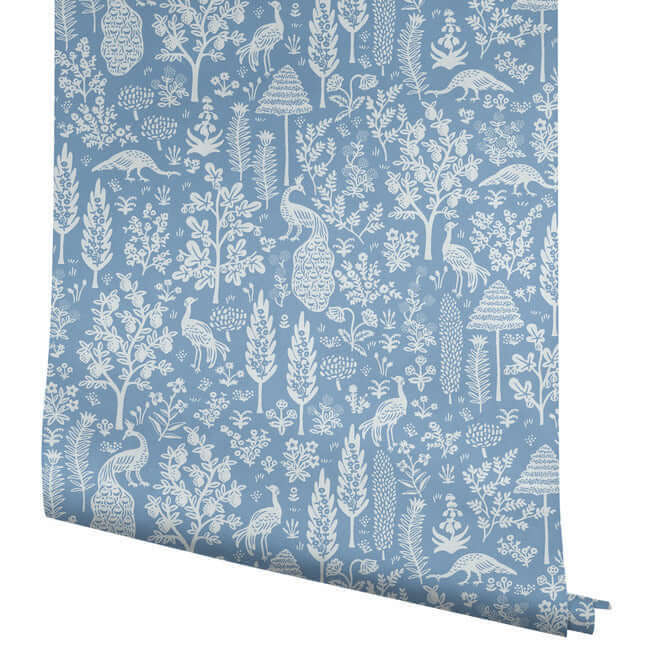 menagerie-toile-wallpaper-blue-white-york-wallcoverings-rp7370 - York Wallcoverings Wallpaper