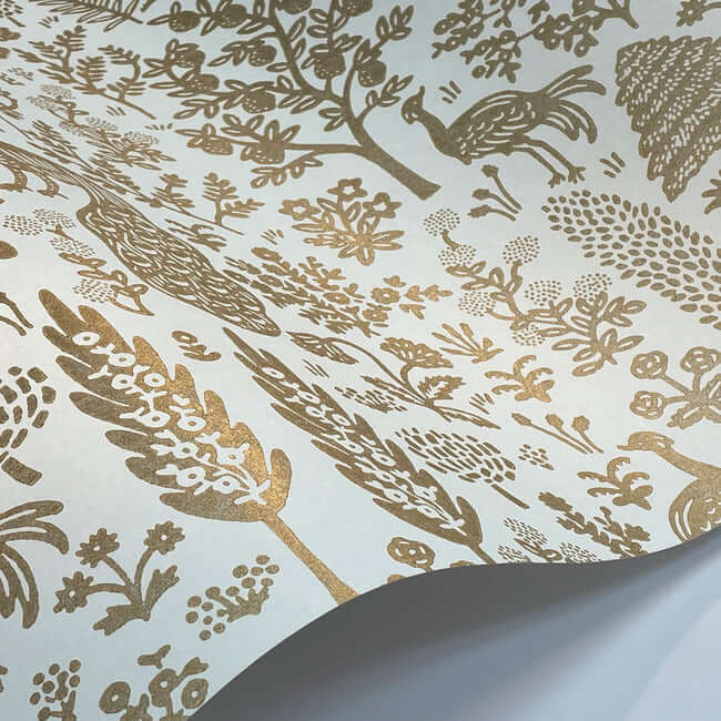 menagerie-toile-wallpaper-white-metallic-gold-york-wallcoverings-rp7371 - York Wallcoverings Wallpaper