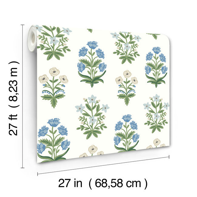 mughal-rose-white-purple-wallpaper-york-wallcoverings-rp7347 - York Wallpaper Wallpaper