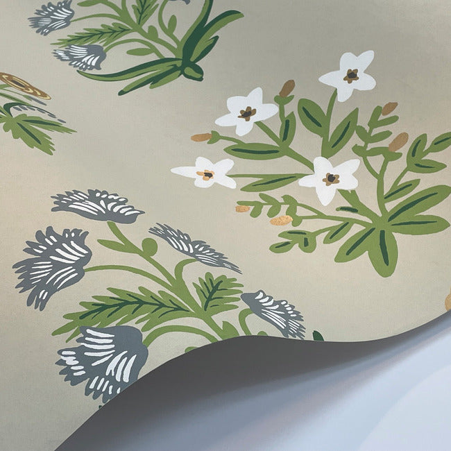 mughal-rose-wallpaper-linen-york-wallcoverings-rp7350 - York Wallcoverings Wallpaper