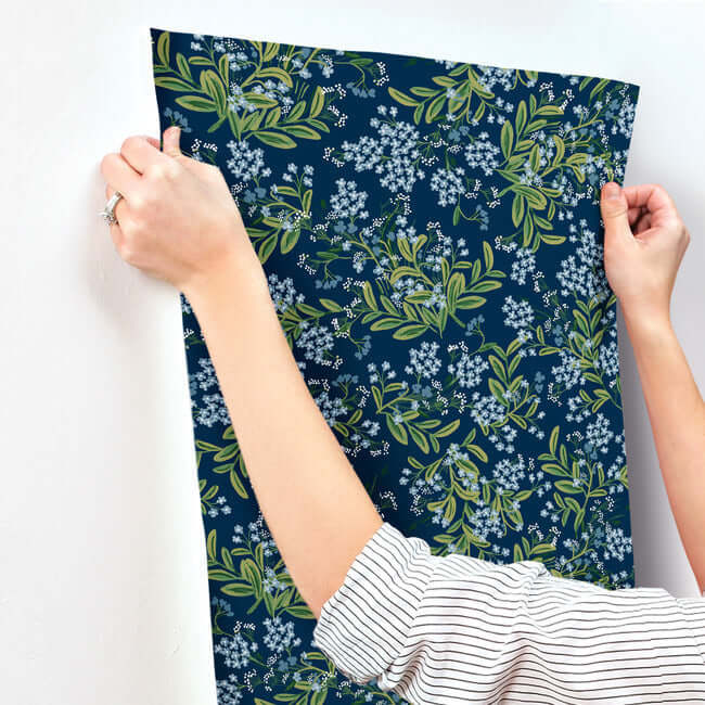 cornflower-wallpaper-navy-york-wallcoverings-rp7385 - York Wallcoverings Wallpaper