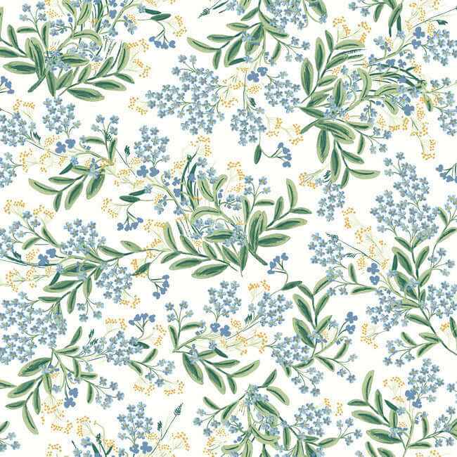 Cornflower White & Green Wallpaper - York Wallcoverings - RP7382