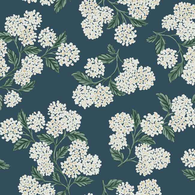 Hydrangea Blue Wallpaper - York Wallcoverings - RP7395 - York Wallcoverings Wallpaper