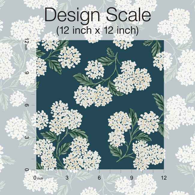 Hydrangea Blue Wallpaper - York Wallcoverings - RP7395 - York Wallcoverings Wallpaper